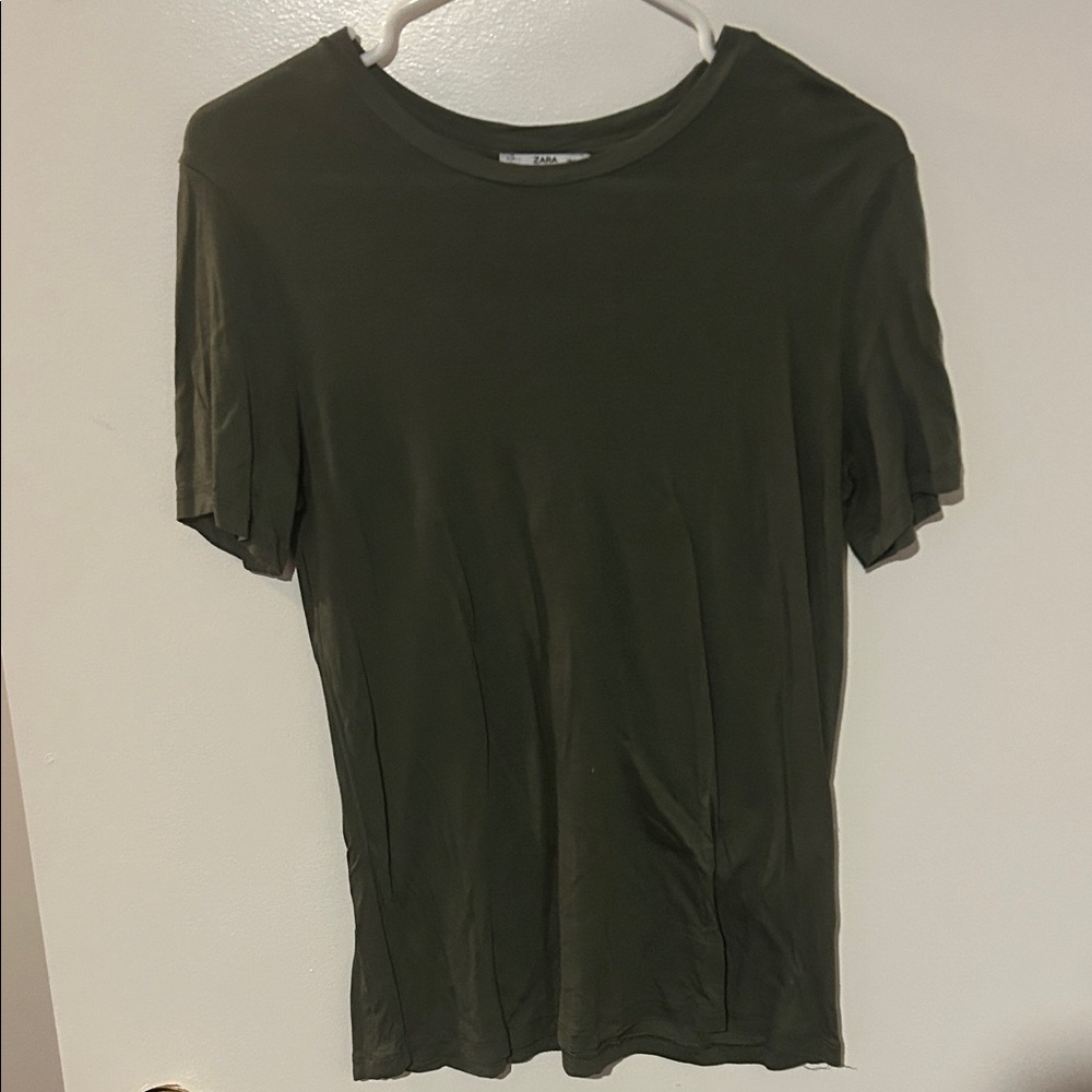 Zara Olive Green Short Sleeve Tee